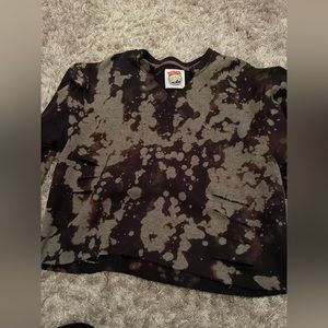 Custom made Guns N Roses acid wash patched sweatshirt